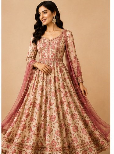 Floral Anarkali Set